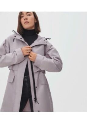 Everlane Light Lavender Hooded Trench Coat